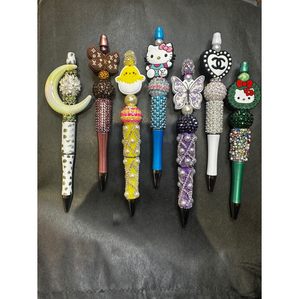Custom Handmade Rhinestone Character & Novelty Pens - Picture 2 of 9